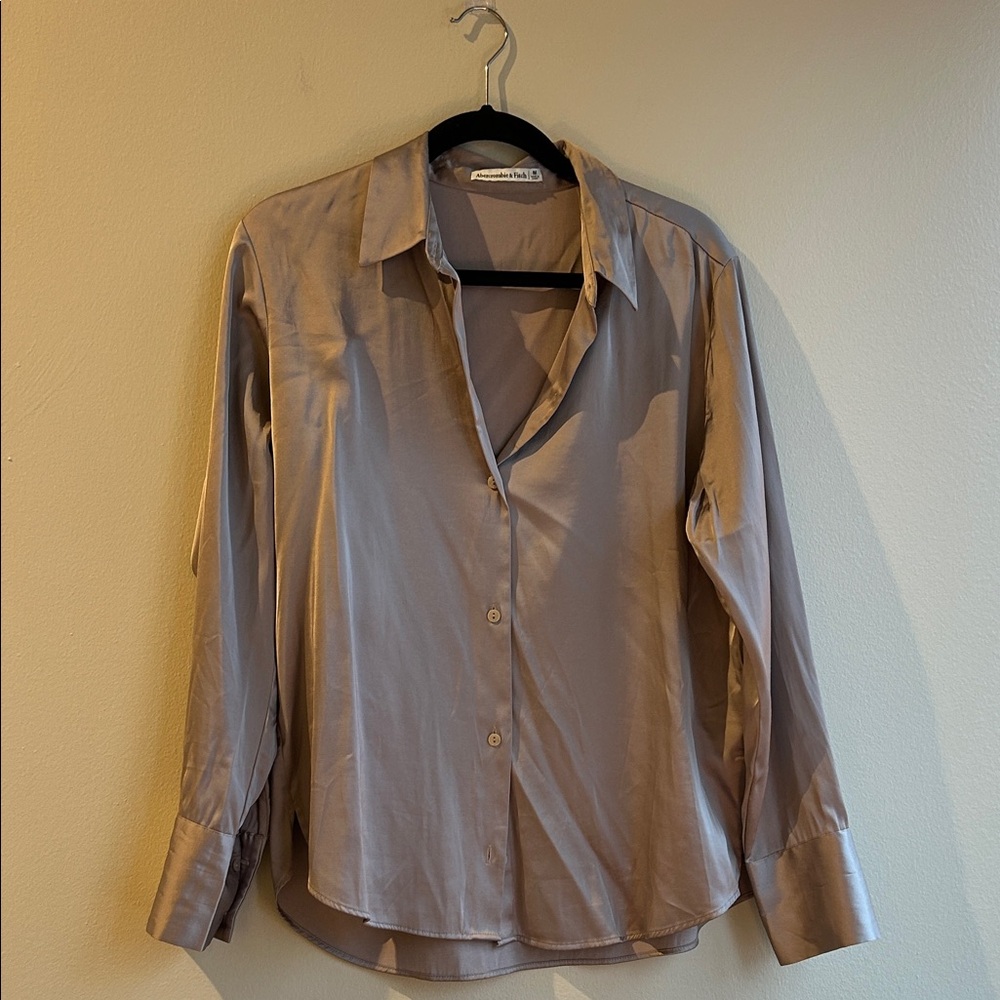 Abercrombie & Fitch Women's Taupe Button Down Shirt